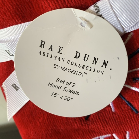 Rae Dunn Artisan Collection by Magenta Set of 2 Hand Towels. - Picture 2 of 4